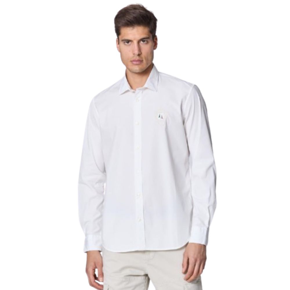 AERONAUTICA TRICOLOR ARROWS POPLIN WHITE SHIRT