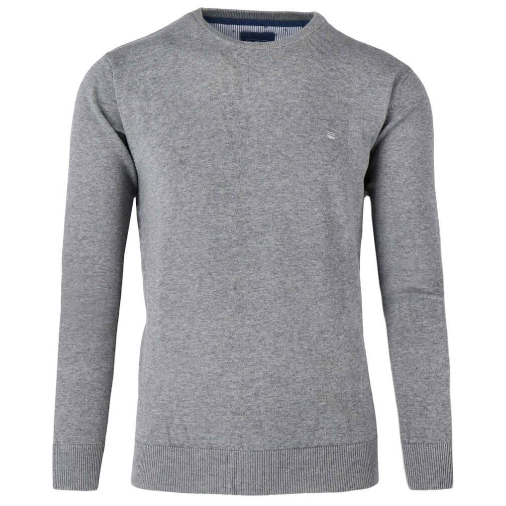 REDMOND CASUAL REGULAR FIT PULLOVER MEN GREY ROUND NECK 