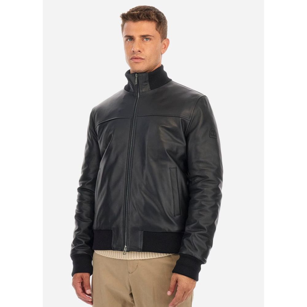 LA MARTINA MEN FULL BLACK LEATHER JACKET