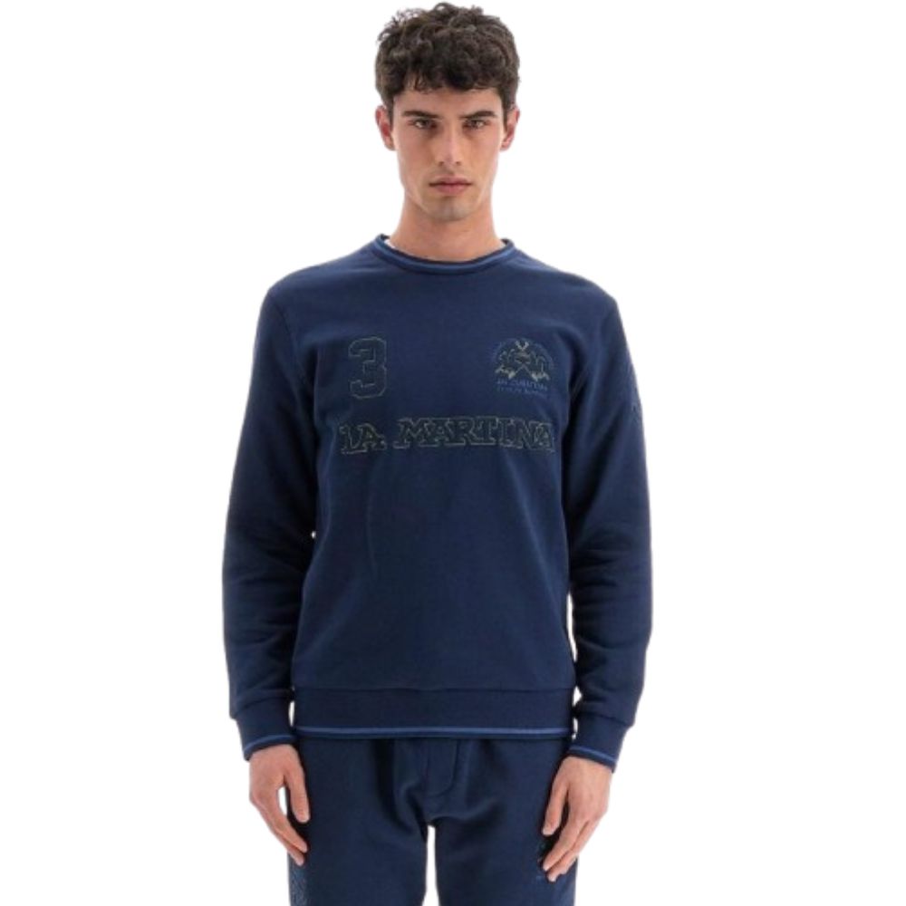 LA MARTINA MEN REGULAR FIT NAVY WOLF SWEATSHIRT