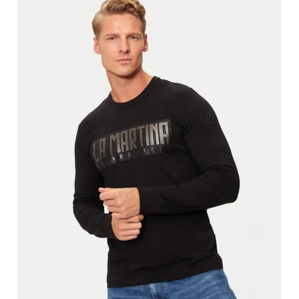 LA MARTINA BLACK MEN LONG SLEEVE SWEATSHIRT