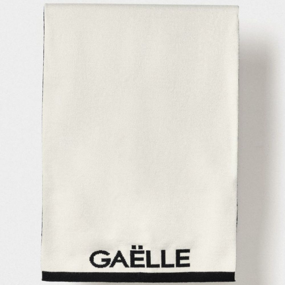 GAELLE PARIS WOMEN DOUBLE FACE WHITE/BLACK LOGO SCARF