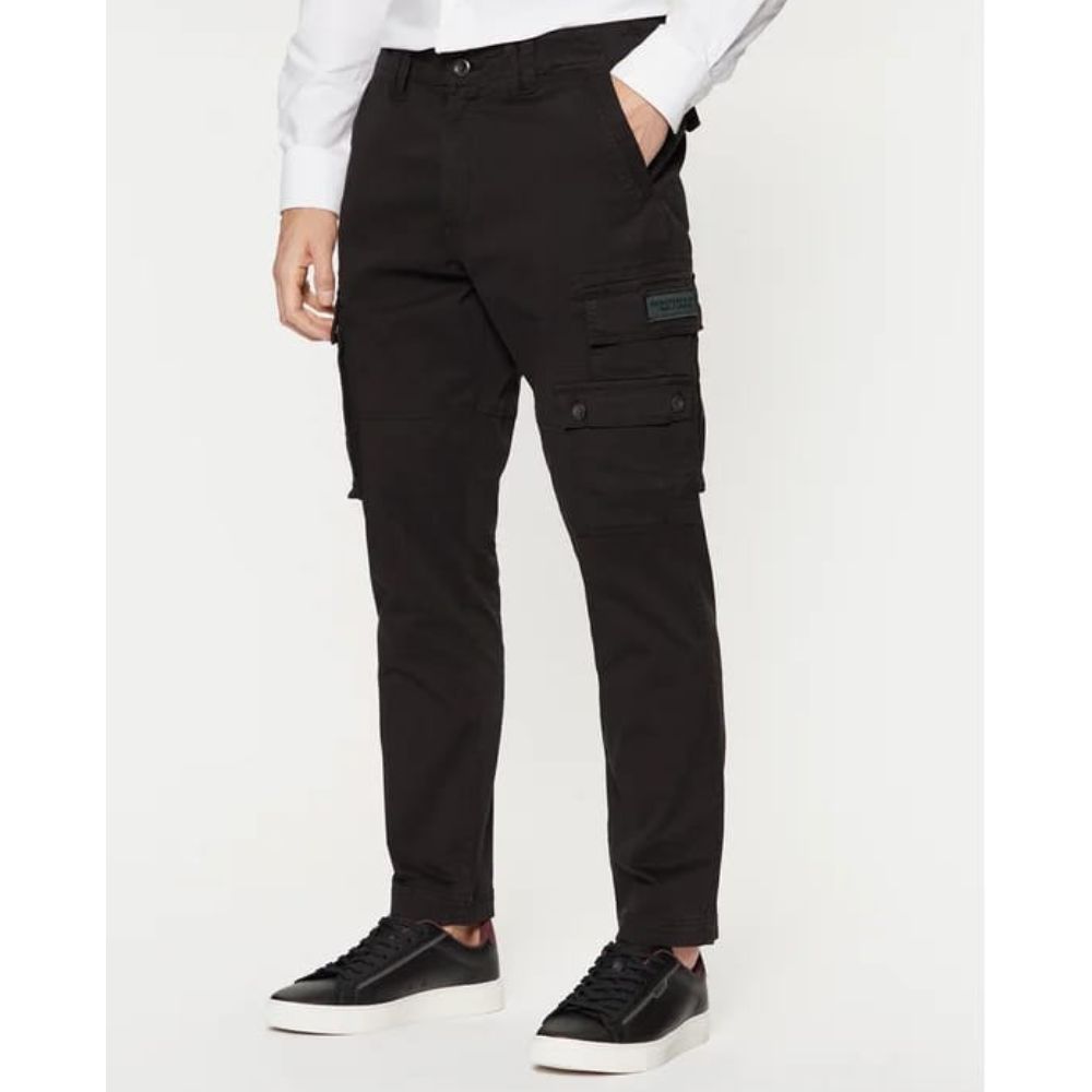 AERONAUTICA BLACK TAPERED FIT MEN CARGO PANT