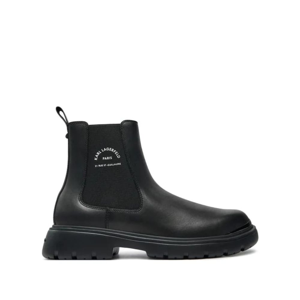 KARL LAGERFELD MASON FULL BLACK MEN CHELSEA ANKLE BOOTS 