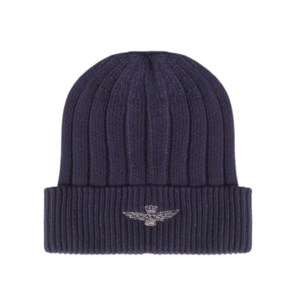 AERONAUTICA MEN COTTON NAVY HAT WITH EMBROIDERED EGALE 